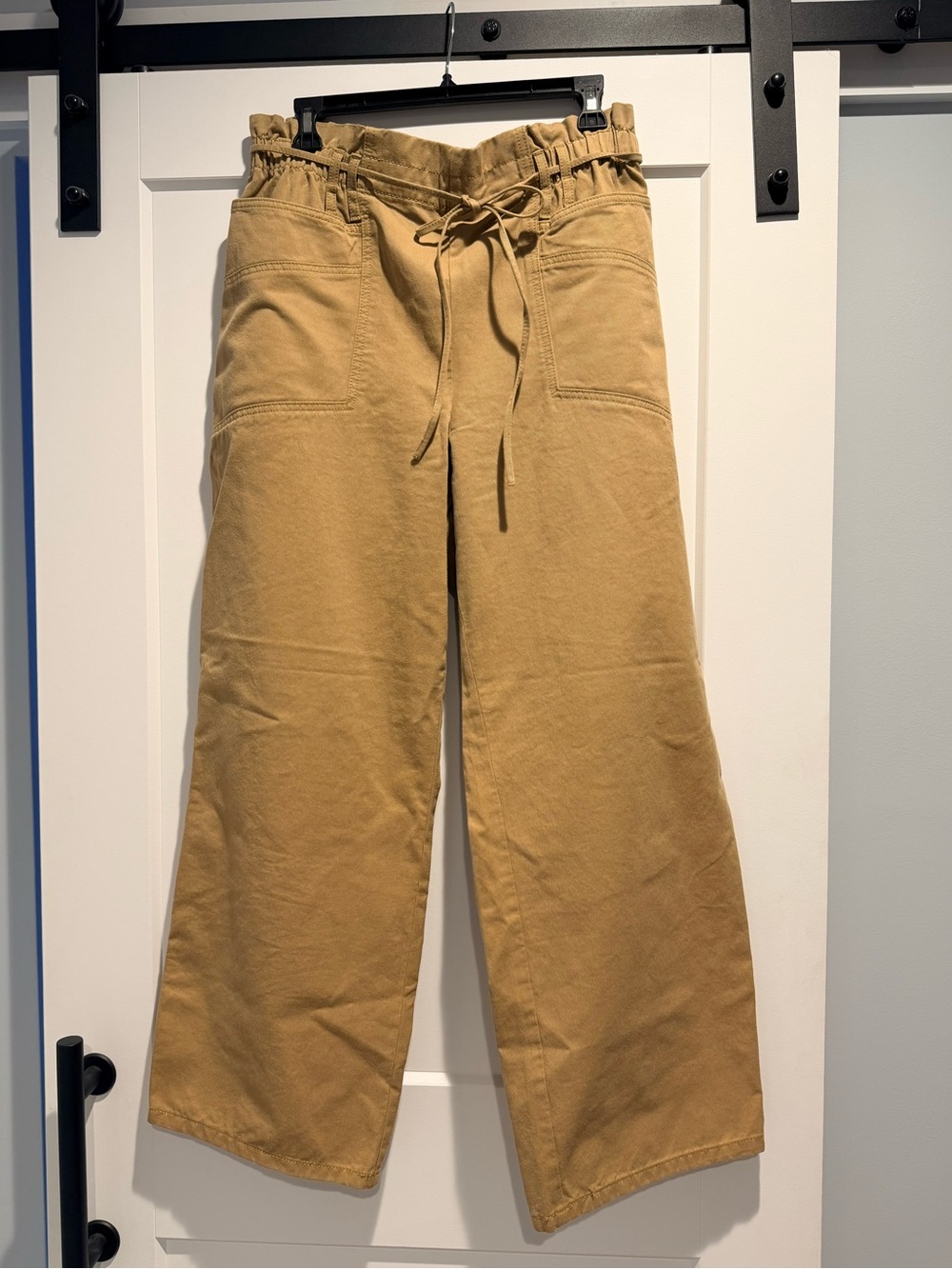 LOFT Women’s Wide-Leg Drawstring Pants in Mustard Tan